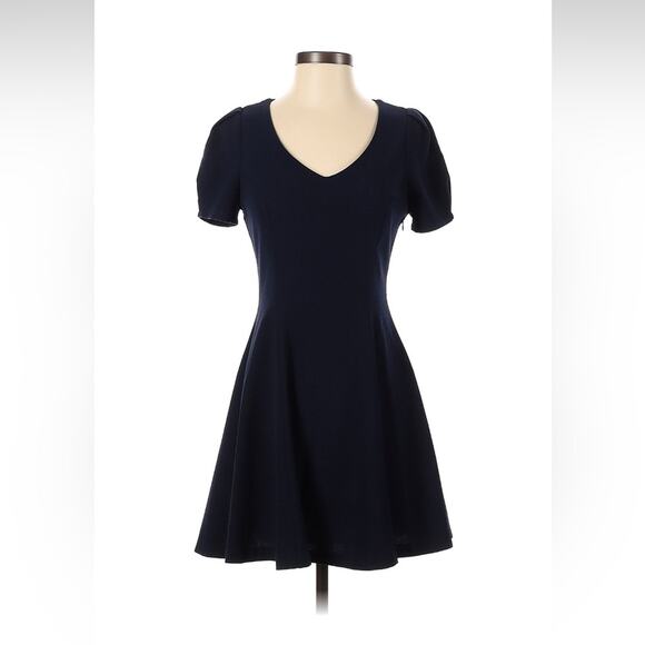 Kaii navy blue lattice back fit and flare dress, size small - Picture 1 of 9